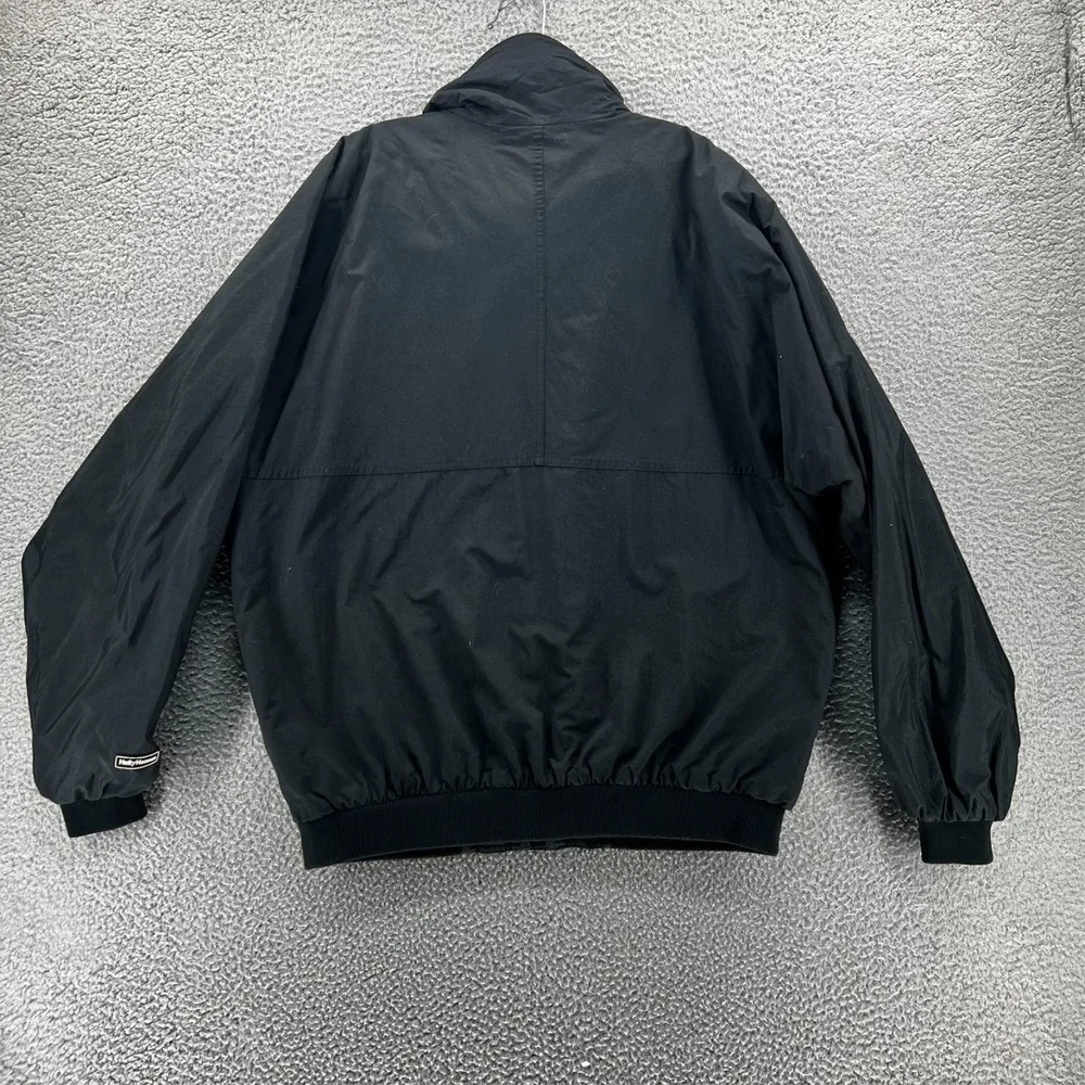 Vintage Helly Hansen Black Bomber Jacket Men's‎ XL Fleece Line Full Zip Korea